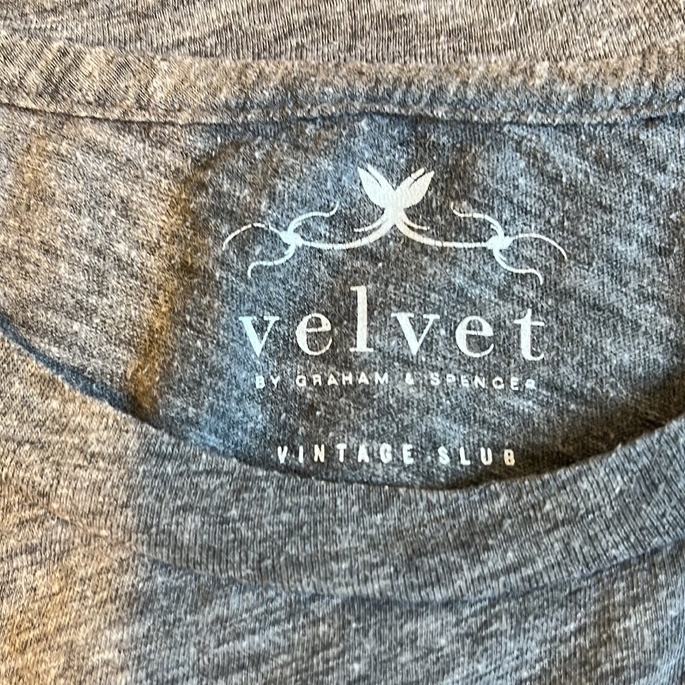 Velvet by Graham & Spencer Grey Crewneck pullover top SZ XS - Picture 3 of 3